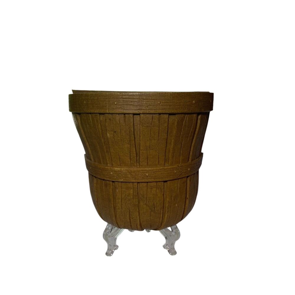 Vintage Homco Faux Wood Bushel Basket Wall Pocket Planter Farmhouse Country